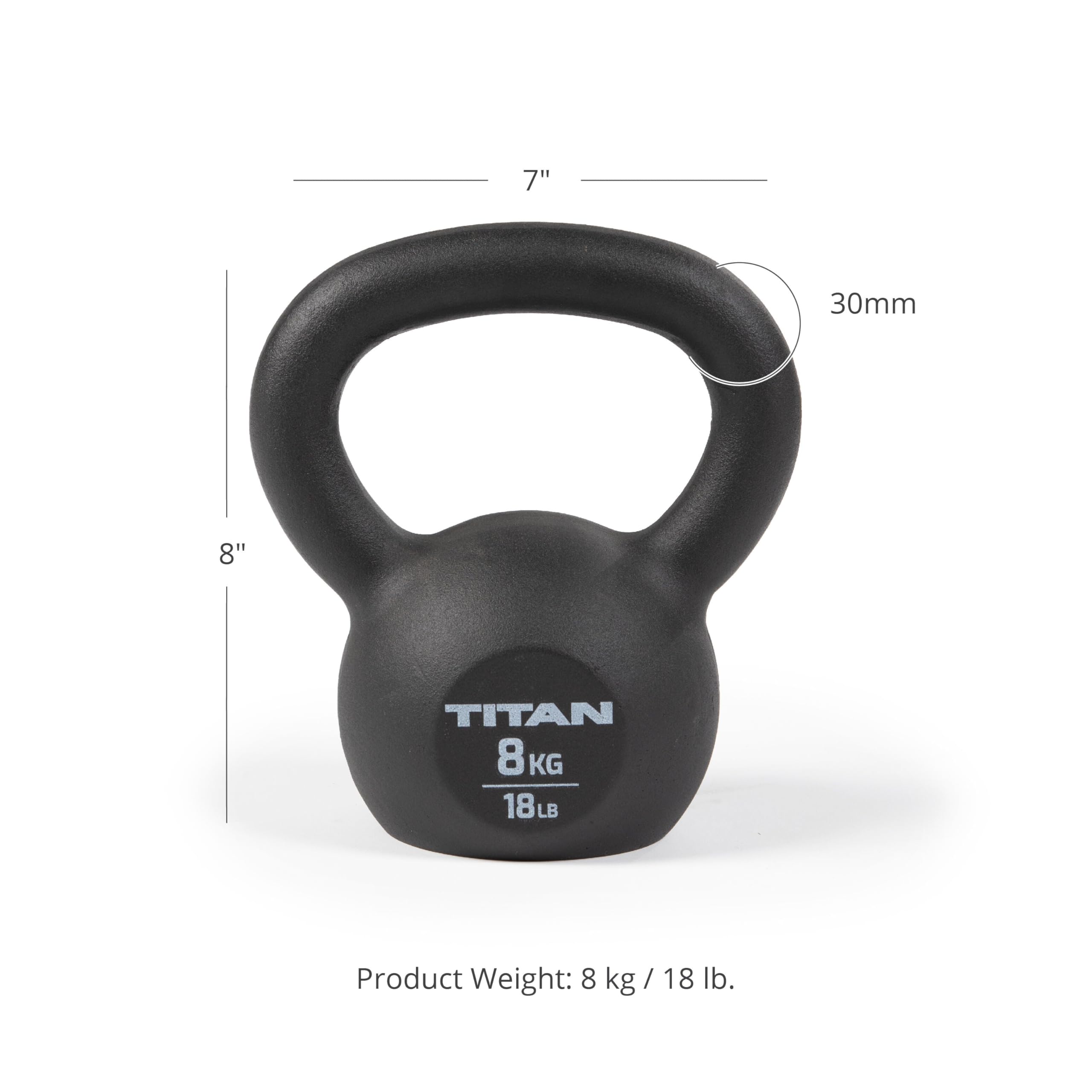 Amazon | Titan Fitness 8 KG 鋳鉄ケトルベル、シングルピース
